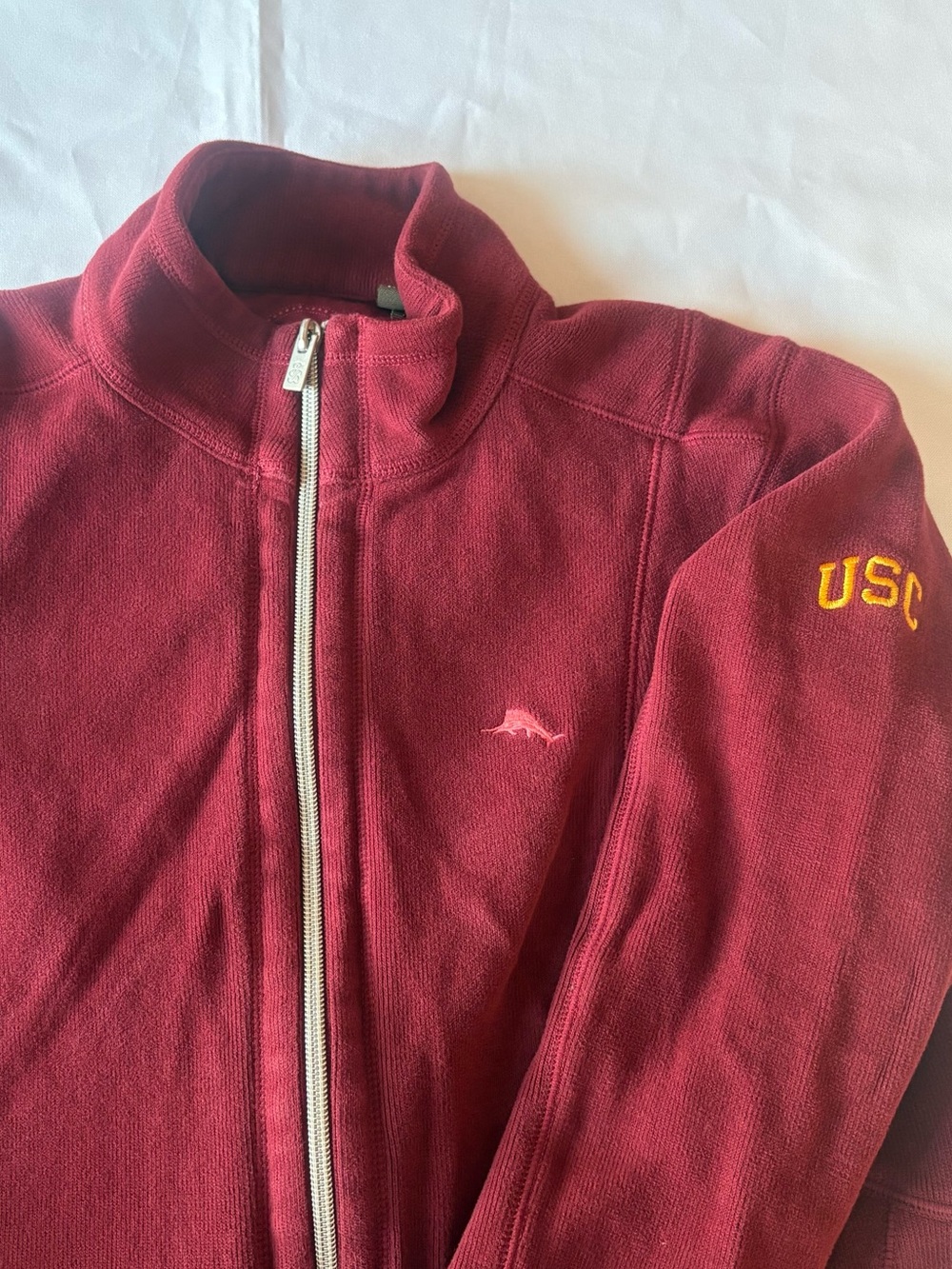 Tommy Bahama Women Small Burgundy USC Marlin Full Zip Jacket
